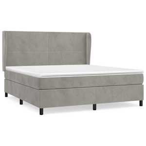Box spring postel s matrací světle šedá 180x200 cm samet - obrázek 2