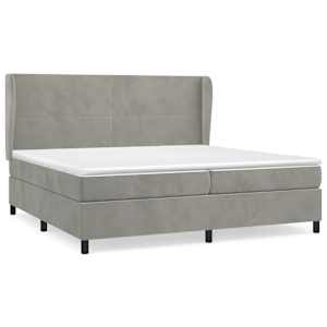 Box spring postel s matrací světle šedá 200x200 cm samet - obrázek 2