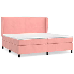 Box spring postel s matrací růžová 200x200 cm samet - obrázek 2