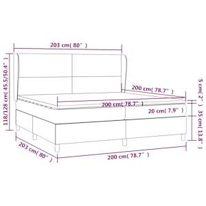 Box spring postel s matrací růžová 200x200 cm samet - obrázek 7