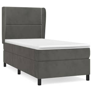 Box spring postel s matrací tmavě šedá 80 x 200 cm samet - obrázek 2