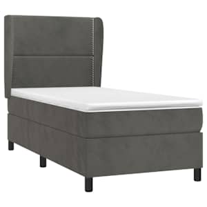 Box spring postel s matrací tmavě šedá 80 x 200 cm samet - obrázek 3