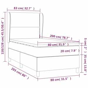 Box spring postel s matrací tmavě modrá 80 x 200 cm samet - obrázek 7