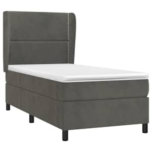 Box spring postel s matrací tmavě šedá 100x200 cm samet - obrázek 3