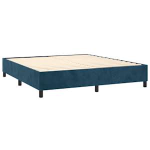 Box spring postel s matrací tmavě modrá 160x200 cm samet - obrázek 4