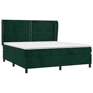Box spring postel s matrací tmavě zelená 180x200 cm samet - obrázek 5
