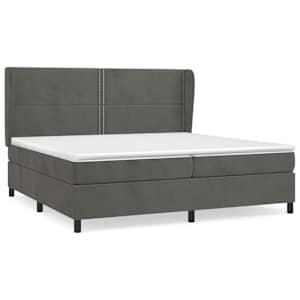 Box spring postel s matrací tmavě šedá 200x200 cm samet - obrázek 2