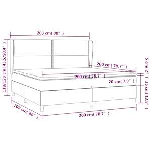Box spring postel s matrací černá 200x200 cm samet - obrázek 7