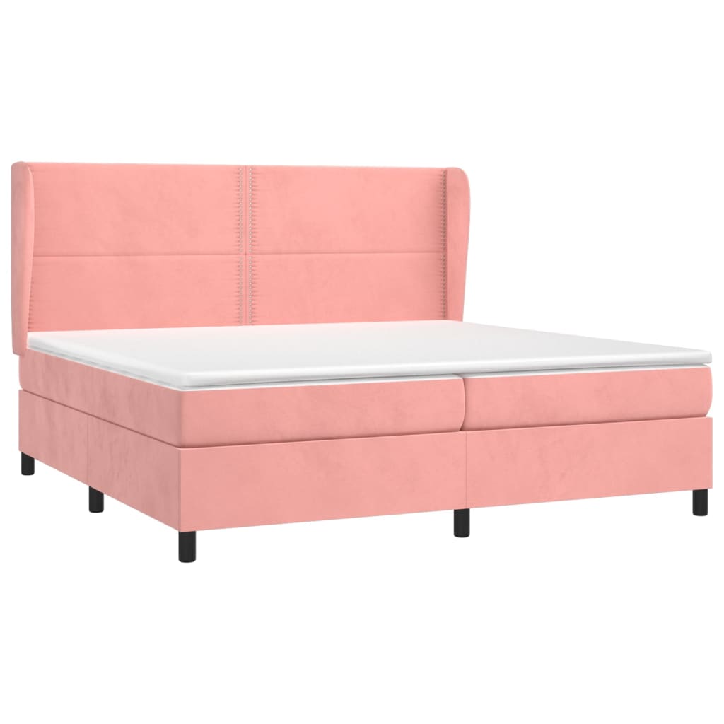 Thumbnail - vidaXL Boxspringbett mit Matratze Rosa 200x200 cm Samt