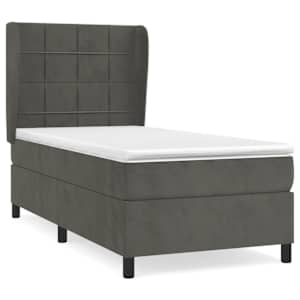 Box spring postel s matrací tmavě šedá 80 x 200 cm samet - obrázek 2