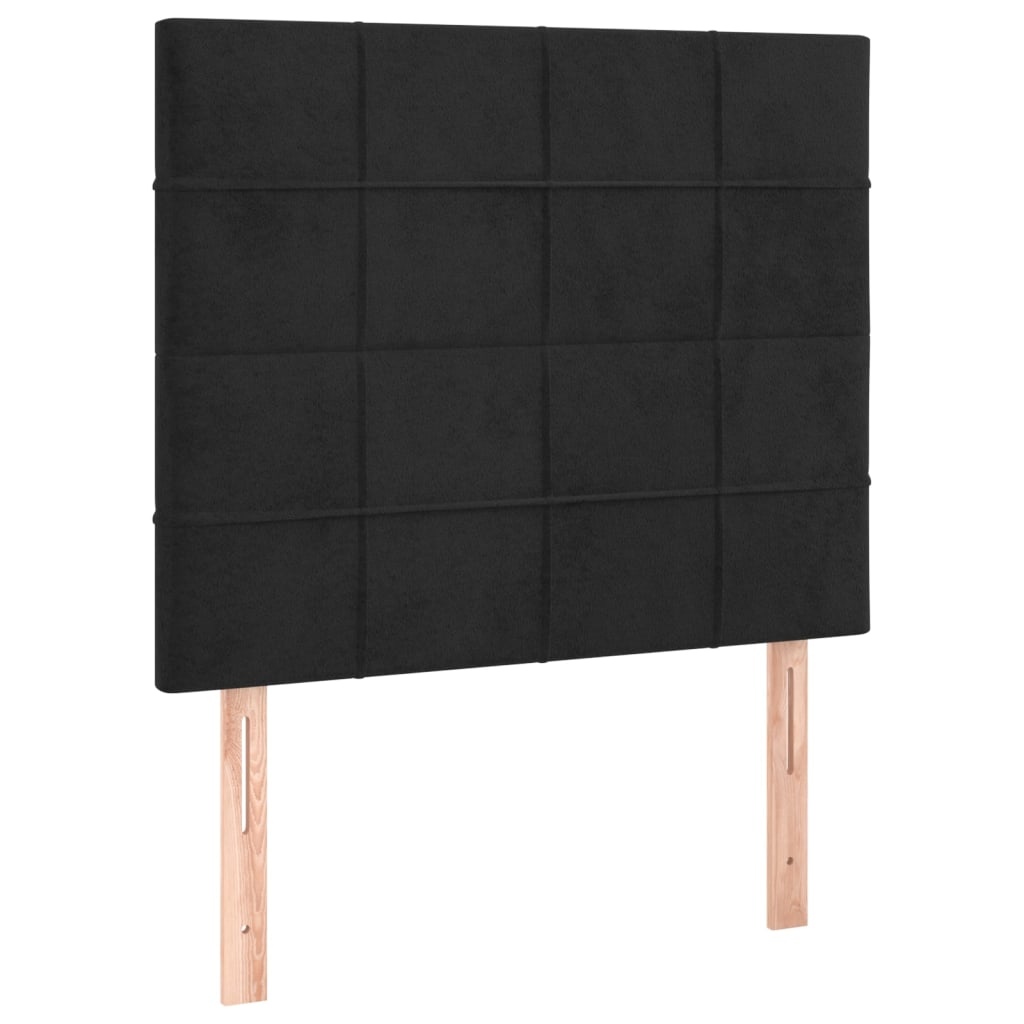 Pat box spring cu saltea, negru, 80x200 cm, catifea