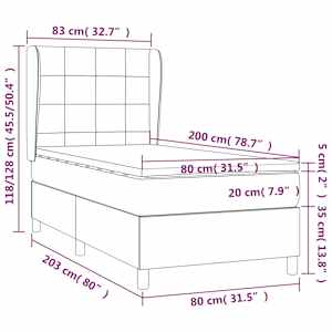 Box spring postel s matrací tmavě modrá 80 x 200 cm samet - obrázek 8