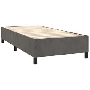 Box spring postel s matrací tmavě šedá 90x200 cm samet - obrázek 4