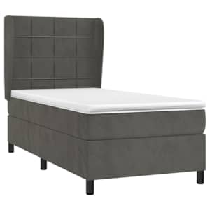 Box spring postel s matrací tmavě šedá 100x200 cm samet - obrázek 3