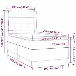 Box spring postelja z vzmetnico temno modra 100x200 cm žamet - slika 7