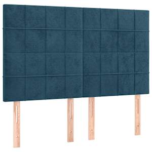 Box spring postel s matrací tmavě modrá 140x190 cm samet - obrázek 6