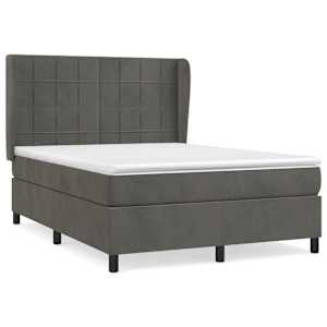 Box spring postel s matrací tmavě šedá 140x200 cm samet - obrázek 2