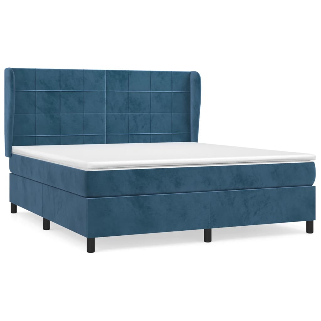 Thumbnail - vidaXL Boxspringbett mit Matratze Dunkelblau 160x200 cm Samt