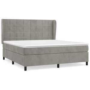 Box spring postel s matrací světle šedá 180x200 cm samet - obrázek 2