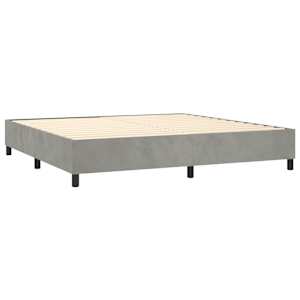Box spring postel s matrací světle šedá 200x200 cm samet - obrázek 4