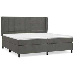 Box spring postel s matrací tmavě šedá 200x200 cm samet - obrázek 2