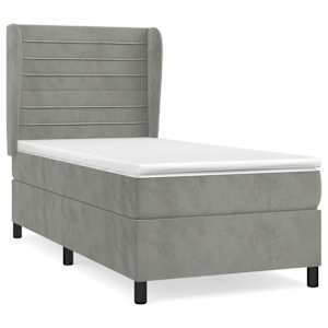 Box spring postel s matrací světle šedá 80 x 200 cm samet - obrázek 2