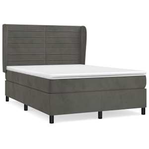 Box spring postel s matrací tmavě šedá 140x200 cm samet - obrázek 2