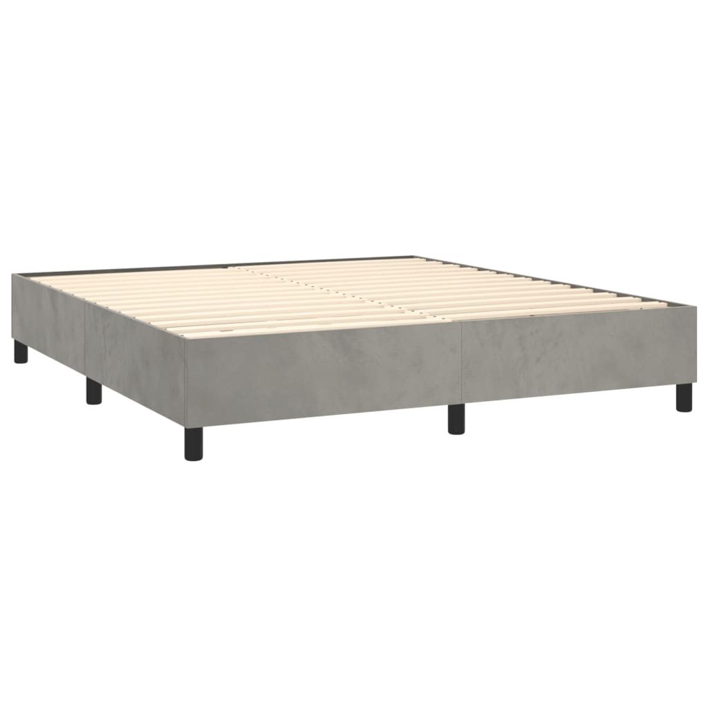 Box spring postelja z vzmetnico svetlo siva 160x200 cm žamet