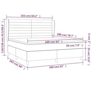 Box spring postel s matrací světle šedá 160x200 cm samet - obrázek 7