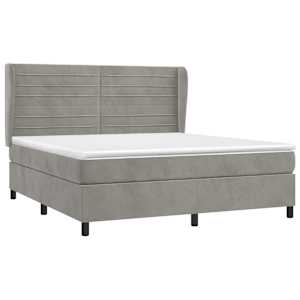Box spring postel s matrací světle šedá 180x200 cm samet - obrázek 3