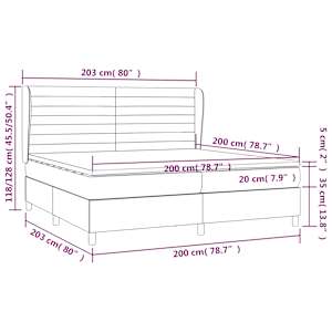 Box spring postel s matrací světle šedá 200x200 cm samet - obrázek 7