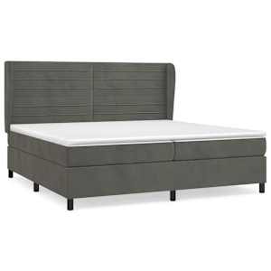 Box spring postel s matrací tmavě šedá 200x200 cm samet - obrázek 2