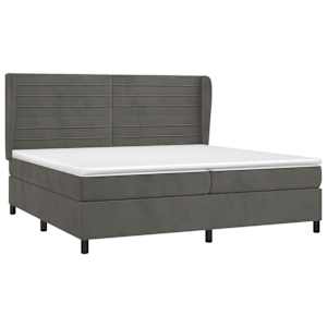 Box spring postel s matrací tmavě šedá 200x200 cm samet - obrázek 3