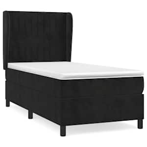Box spring postel s matrací černá 80 x 200 cm samet - obrázek 2