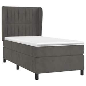 Box spring postel s matrací tmavě šedá 90x190 cm samet - obrázek 3