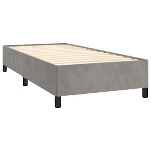 Box spring postel s matrací světle šedá 90x200 cm samet - obrázek 4