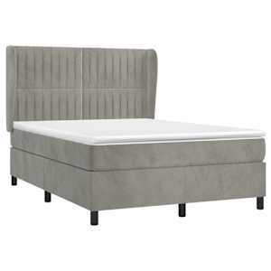 Box spring postel s matrací světle šedá 140x190 cm samet - obrázek 3