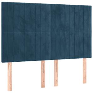 Box spring postel s matrací tmavě modrá 140x190 cm samet - obrázek 6