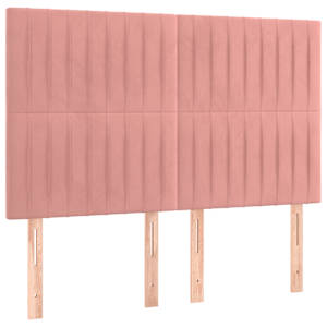 Box spring postel s matrací růžová 140x190 cm samet - obrázek 6