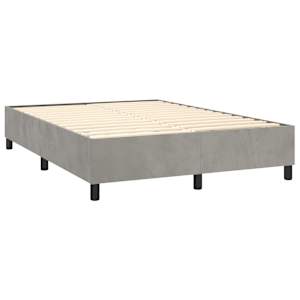 Box spring postelja z vzmetnico svetlo siva 140x200 cm žamet - slika 4