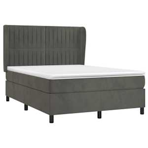 Box spring postel s matrací tmavě šedá 140x200 cm samet - obrázek 3
