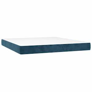 Box spring postel s matrací tmavě modrá 160x200 cm samet - obrázek 5