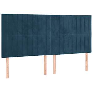 Box spring postel s matrací tmavě modrá 160x200 cm samet - obrázek 6