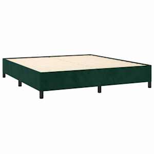 Box spring postel s matrací tmavě zelená 180x200 cm samet - obrázek 4