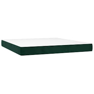Box spring postel s matrací tmavě zelená 180x200 cm samet - obrázek 5