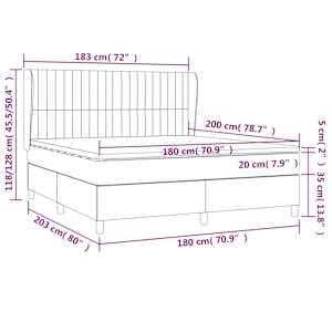 Box spring postel s matrací tmavě zelená 180x200 cm samet - obrázek 8