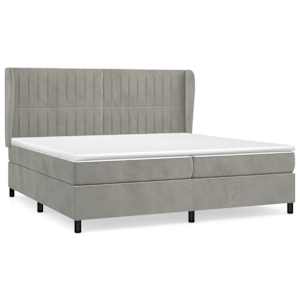 Box spring postel s matrací světle šedá 200x200 cm samet - obrázek 2
