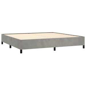 Box spring postel s matrací světle šedá 200x200 cm samet - obrázek 4