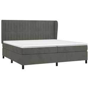 Box spring postel s matrací tmavě šedá 200x200 cm samet - obrázek 3
