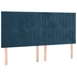 Box spring postel s matrací tmavě modrá 200x200 cm samet - obrázek 6